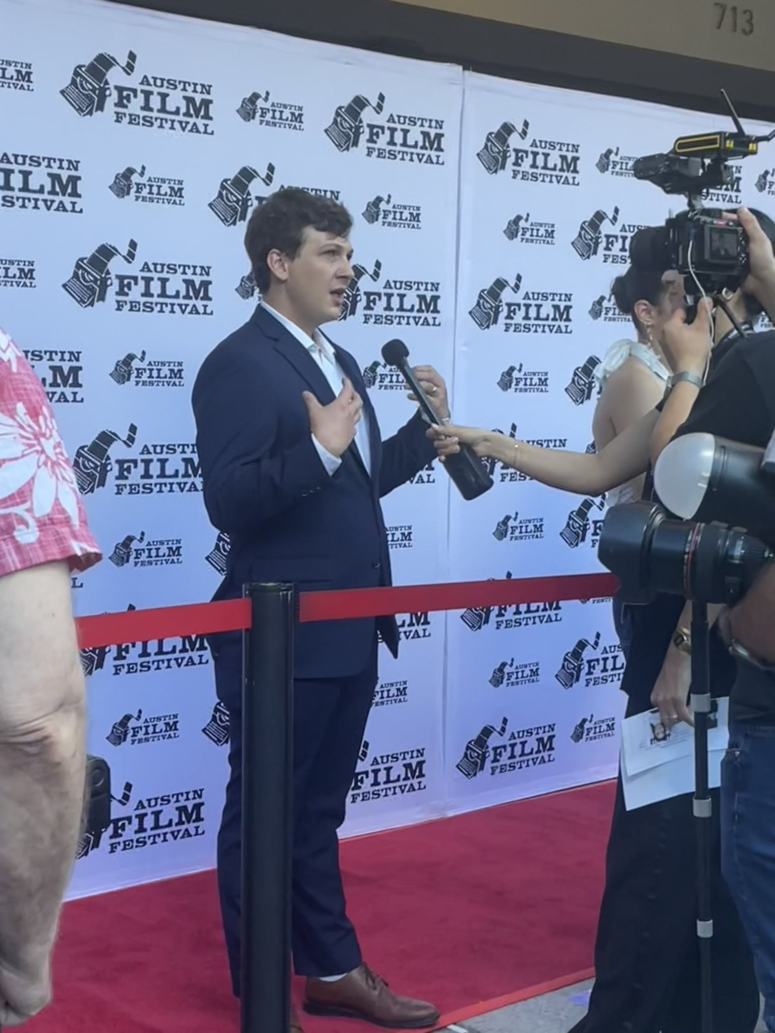 Eric speaks during a festival appearance.